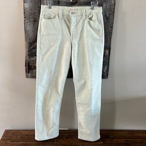 Women's Wedgie Straight Baby Corduroy Pants Light Green